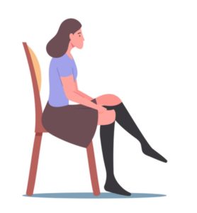 Graphic of a person with compression stockings